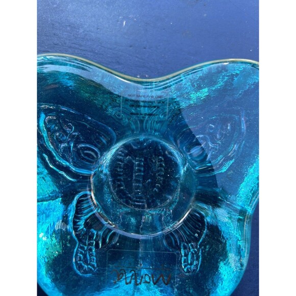 Monna Heavyweight Glass Blue Butterfly Tea Light Votive - Picture 6 of 8